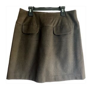 Banana Republic chocolate brown wool blend skirt size 8.
